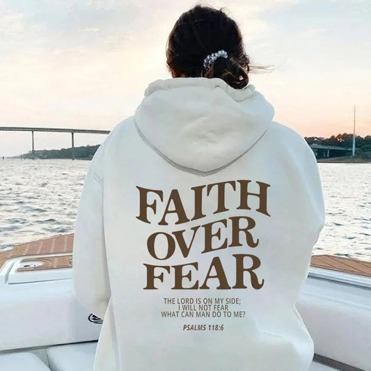 Faith Over Fear Casual Pullover Hoodie