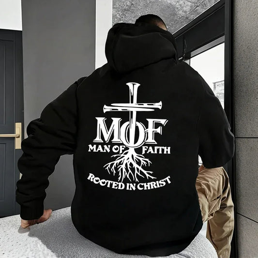 "Man of Faith" Jesus Printed Men's Hoodie